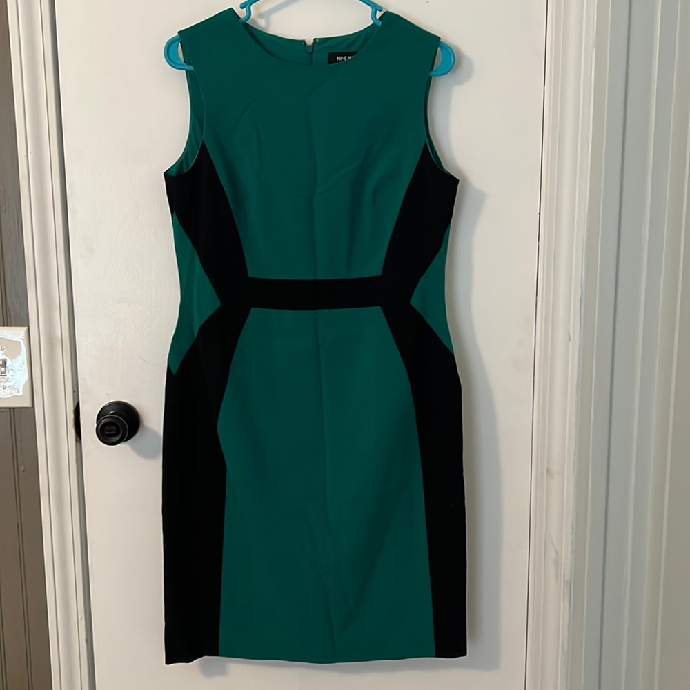 Green/ Black Nine West Sleeveless Dress Size 8
